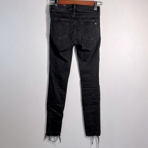 Rag & Bone Black Raw Hem Skinny Ankle Jeans size 24 - Picture 4 of 10